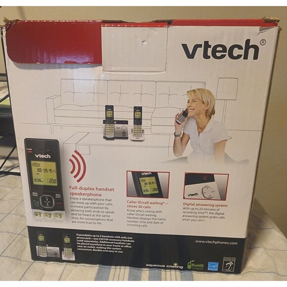 VTech 2 Handset Phone System w Digital Answering System & Caller ID/Call Waiting - Picture 3 of 11